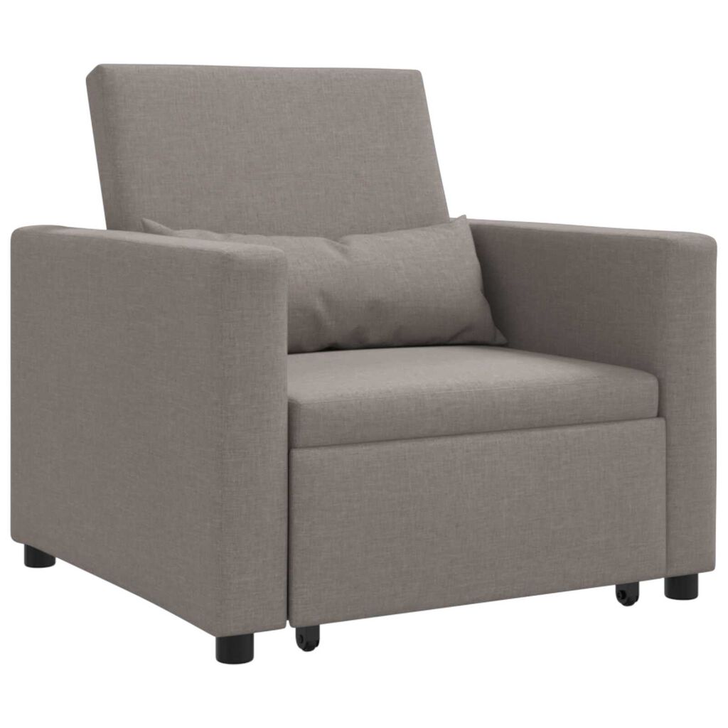 vidaXL Μονός καναπές-κρεβάτι Taupe 90 x 165 x 87 εκ. ύφασμα