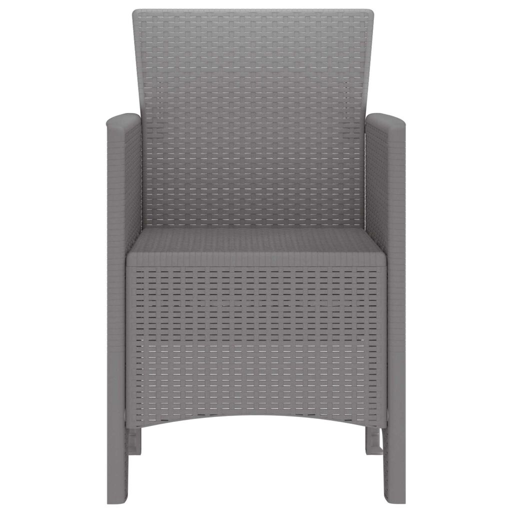 vidaXL Καρέκλες κήπου 4 pcs Ανοιχτό γκρι 53 x 49 x 85 εκ. Πλαστικό