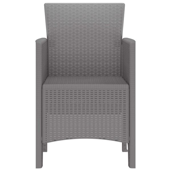 vidaXL Καρέκλες κήπου 4 pcs Ανοιχτό γκρι 53 x 49 x 85 εκ. Πλαστικό