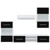 vidaXL Μονάδες τηλεόρασης 5 τεμαχίων με φωτισμό LED Ματ Μαύρο