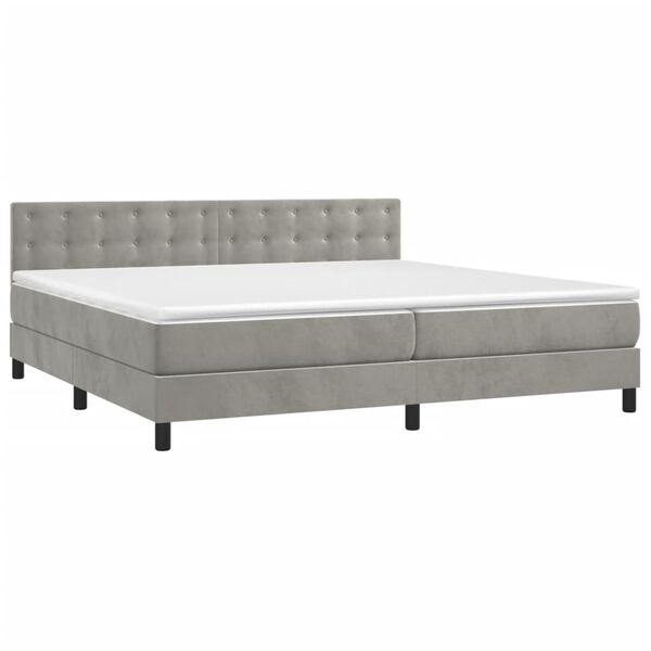 vidaXL &Kappa;&rho;&epsilon;&beta;ά&tau;&iota; Boxspring &mu;&epsilon; &Sigma;&tau;&rho;ώ&mu;&alpha; & LED &Alpha;&nu;.&Gamma;&kappa;&rho;&iota; 200x200 &epsilon;&kappa;. &Beta;&epsilon;&lambda;&omicron;ύ&delta;&iota;&nu;&omicron;