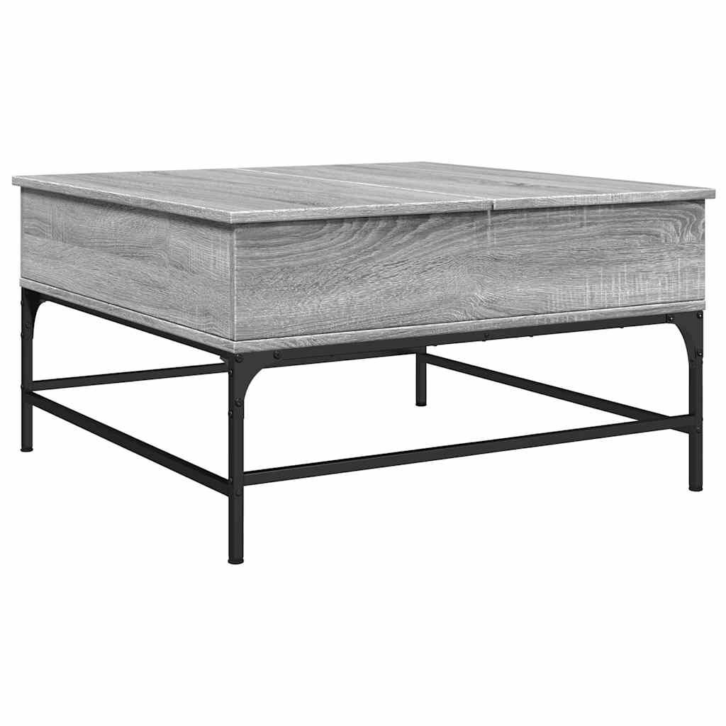 vidaXL Τραπεζάκι Σαλονιού Γκρι Sonoma 80x80x45 εκ. Επεξ. Ξύλο/Μέταλλο