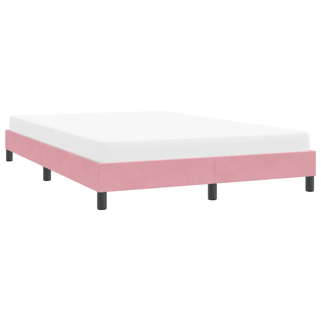 vidaXL Πλαίσιο κρεβατιού χωρίς στρώμα Ροζ 160x220 cm Βελούδινο