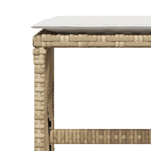 vidaXL Σκαμπό Κήπου 4 τεμ. Μπεζ 41x41x36 εκ. Συνθ. Ρατάν με Μαξιλάρια