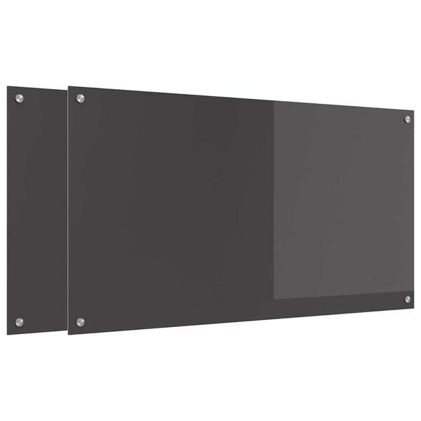 vidaXL Πίσω Πάνελ Κουζίνας 2 pcs Σκούρο Γκρι 110 x 60 cm