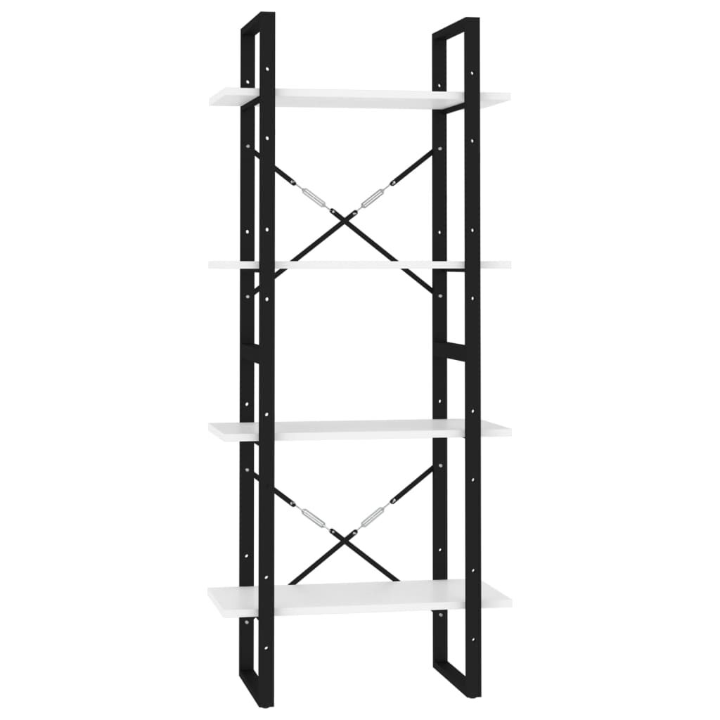 vidaXL Βιβλιοθήκη με 4 Ράφια Λευκή 60 x 30 x 140 εκ. από Μοριοσανίδα