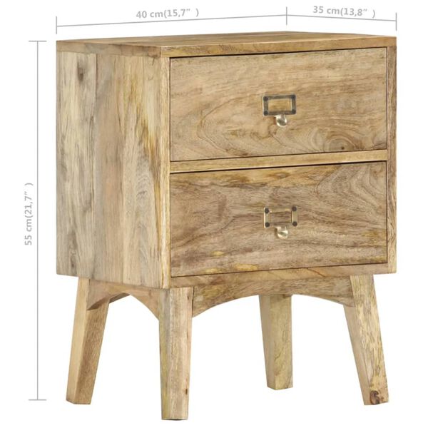 vidaXL Κομοδίνο 40 x 35 x 55 εκ. από Μασίφ Ξύλο Μάνγκο