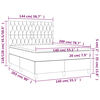 vidaXL Κρεβάτι Boxspring με Στρώμα & LED Σκ. Γκρι 140x200εκ. Βελούδινο