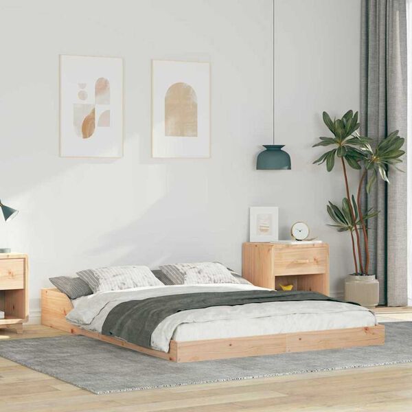 vidaXL Σκελετός Κρεβατιού Καφέ 120 x 190 cm Μασίφ ξύλο πεύκου