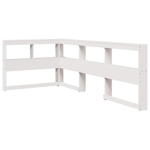 vidaXL Κρεβάτι Βιβλιοθήκη Χωρίς Στρώμα Λευκό 75x190 εκ Μασίφ Πεύκο