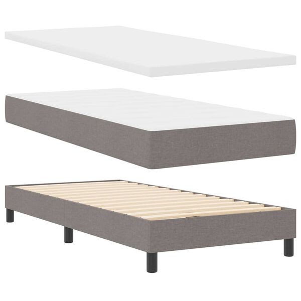 vidaXL Κρεβάτι box spring με στρώμα με στρώμα Taupe 80 x 200 cm