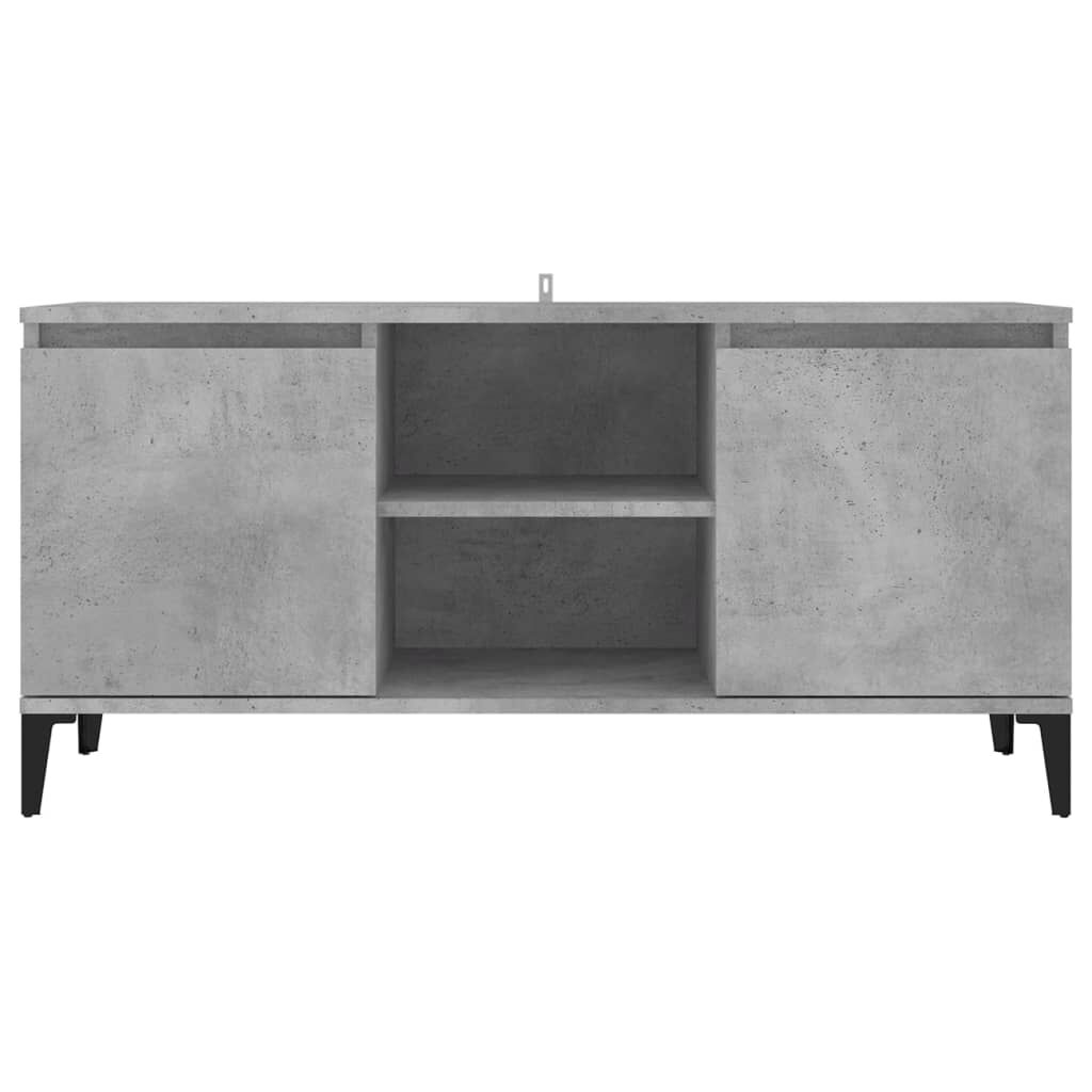 vidaXL Έπιπλο Τηλεόρασης Γκρι Σκυρ. 103,5x35x50 εκ Μεταλλικά Πόδια
