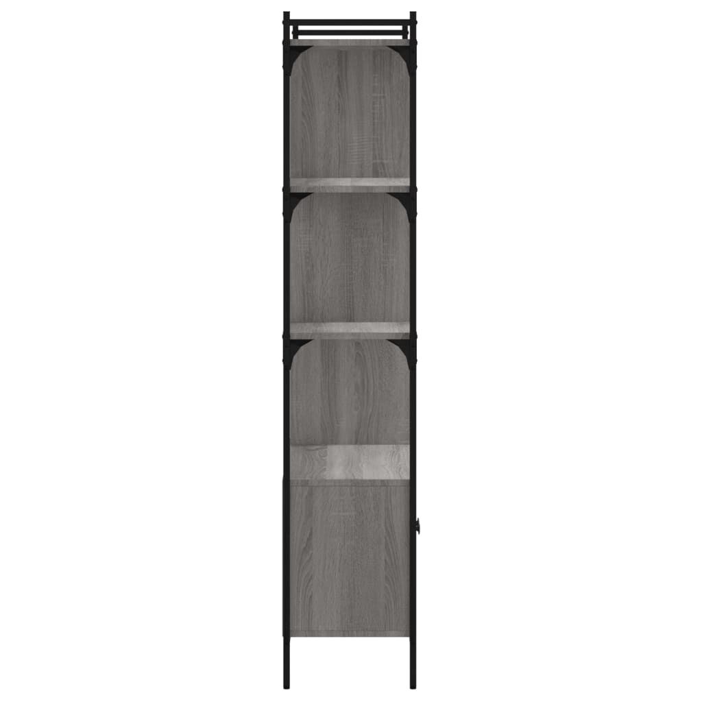 vidaXL Βιβλιοθήκη με Πόρτες Γκρι Sonoma 76,5x30x154,5 εκ. Επεξ. Ξύλο