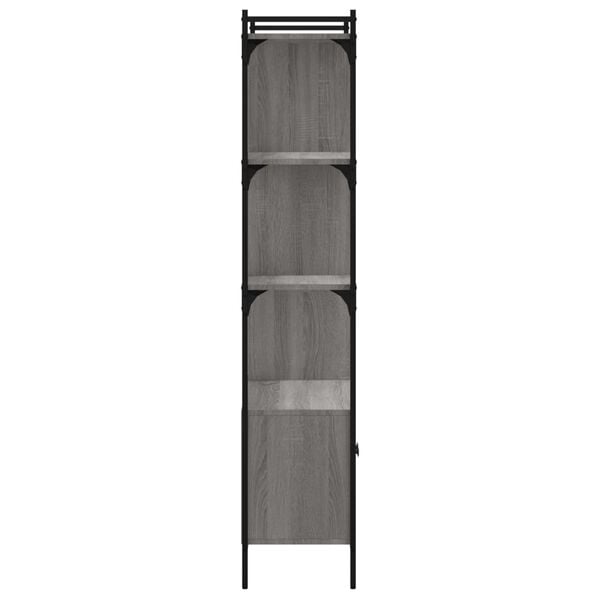 vidaXL Βιβλιοθήκη με Πόρτες Γκρι Sonoma 76,5x30x154,5 εκ. Επεξ. Ξύλο