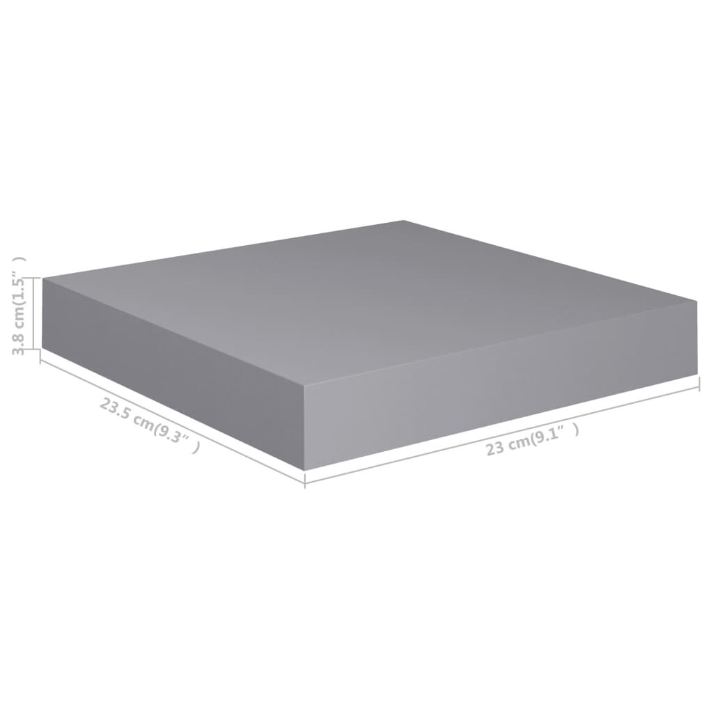vidaXL Ράφι Τοίχου Γκρι 23x23,5x3,8 εκ. από MDF