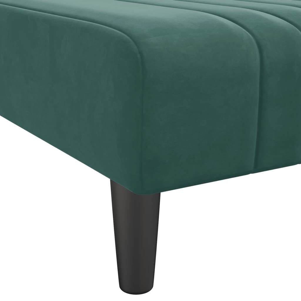 vidaXL Καναπές Κρεβάτι Γωνιακός Σκ. Πράσινο 260x140x70 εκ. Βελούδινος