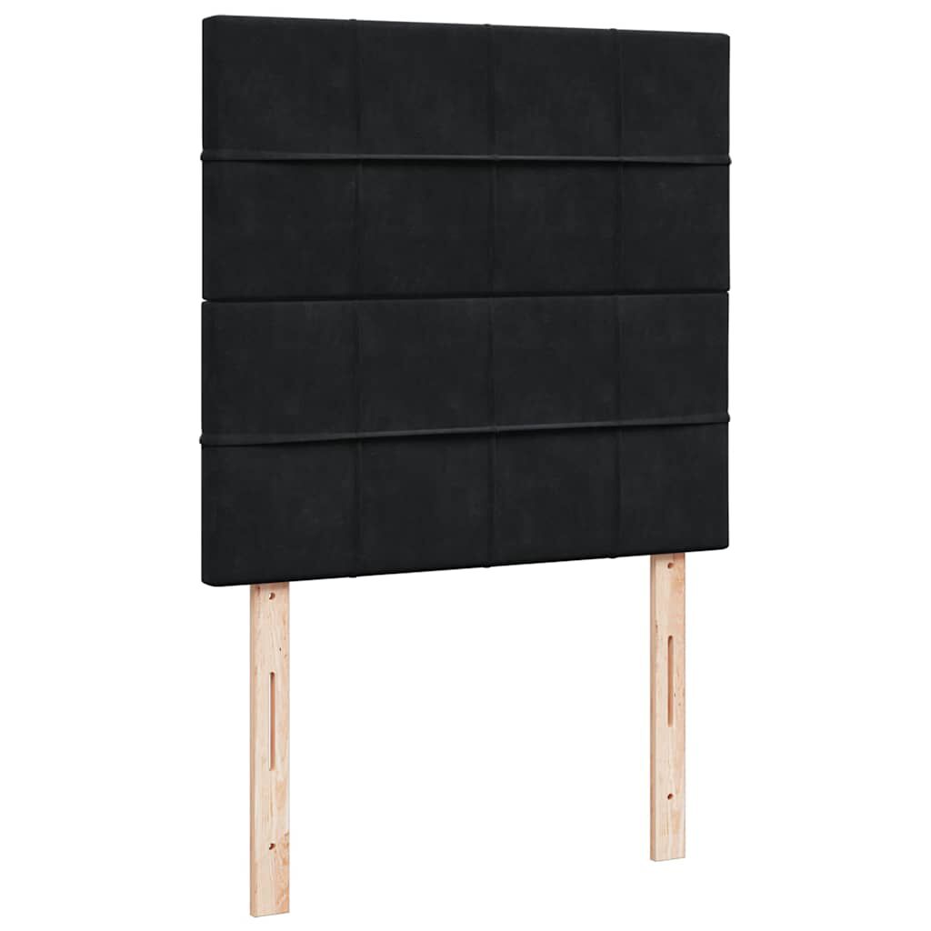 vidaXL Οθωμανικό κρεβάτι με στρώματα Μαύρο 90x190cm Velvet