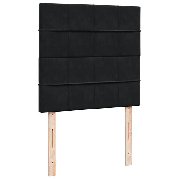 vidaXL Οθωμανικό κρεβάτι με στρώματα Μαύρο 90x190cm Velvet