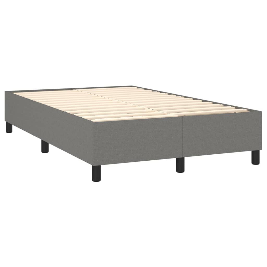 vidaXL Κρεβάτι Boxspring με Στρώμα Σκούρο Γκρι 120x200 εκ. Υφασμάτινο