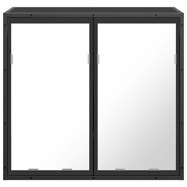 vidaXL Καθρέφτης Μπάνιου με Ντουλάπι Μαύρος 65x20x60 εκ. Επεξ. Ξύλο