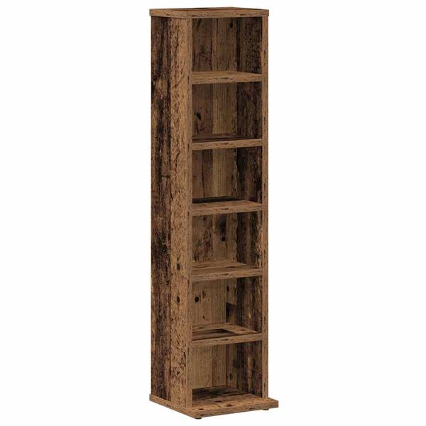 vidaXL Έπιπλο για CD Παλιό ξύλο 21 x 20 x 88 εκ από Επεξεργασμένο Ξύλο