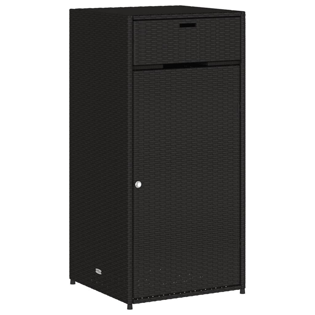 vidaXL Ντουλάπι Αποθήκευσης Κήπου Μαύρο 55x55x111 εκ. από Συνθ. Ρατάν