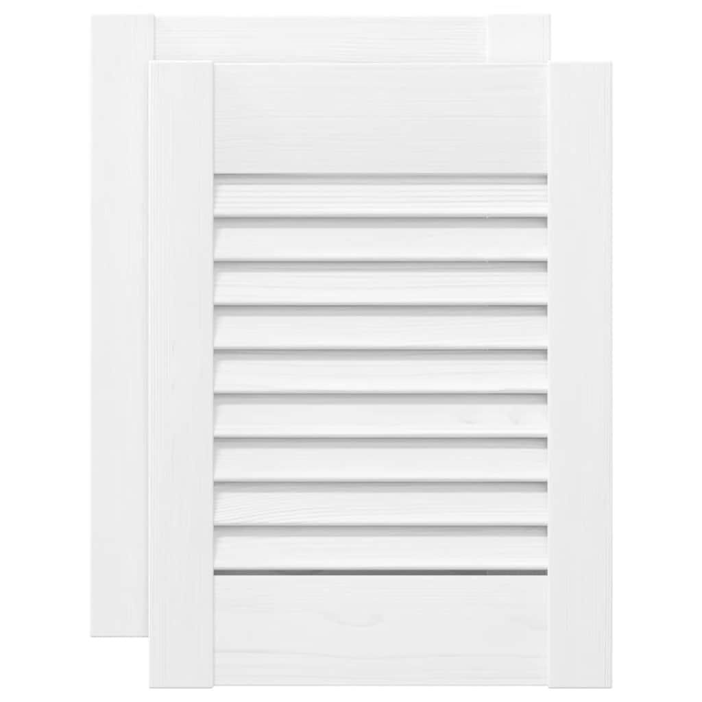 vidaXL Πόρτες ντουλαπιών Louvred Design 2 τεμάχια Λευκό 39,5x29,5 cm