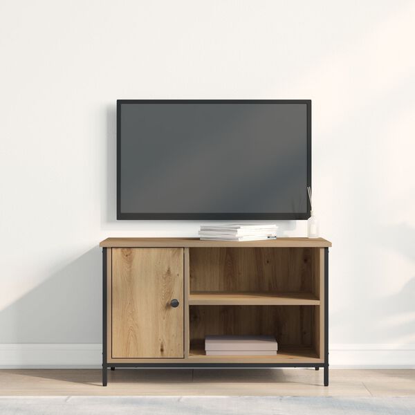 vidaXL Ντουλάπι τηλεόρασης Artisan Oak 80x40x50 εκ Επεξεργασμένο ξύλο και Ατσάλι