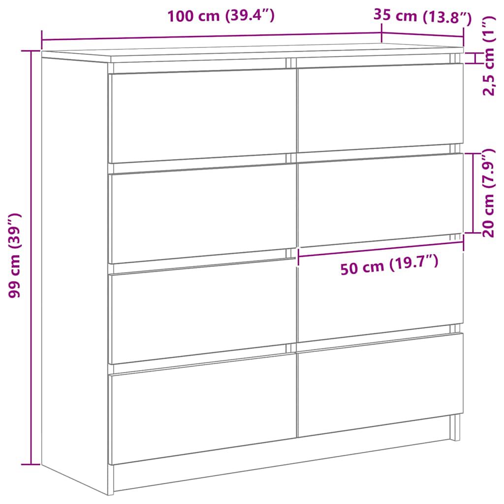 vidaXL Ντουλάπι Παλιό Ξύλο 100x35x99 εκ. από Επεξεργασμένο Ξύλο