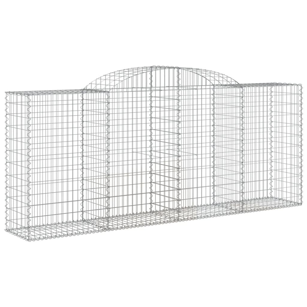 vidaXL Συρματοκιβώτια Τοξωτά 7 τεμ. 300x50x120/140 εκ. Γαλβαν. Ατσάλι