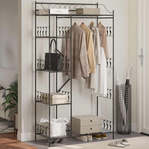 vidaXL &Alpha;&nu;&omicron;&iota;&chi;&tau;ή &Nu;&tau;&omicron;&upsilon;&lambda;ά&pi;&alpha; &mu;&epsilon; &rho;ά&phi;&iota; &Mu;&alpha;ύ&rho;&omicron; 101 x 43 x 188 &epsilon;&kappa;. &Alpha;&tau;&sigma;ά&lambda;&iota;