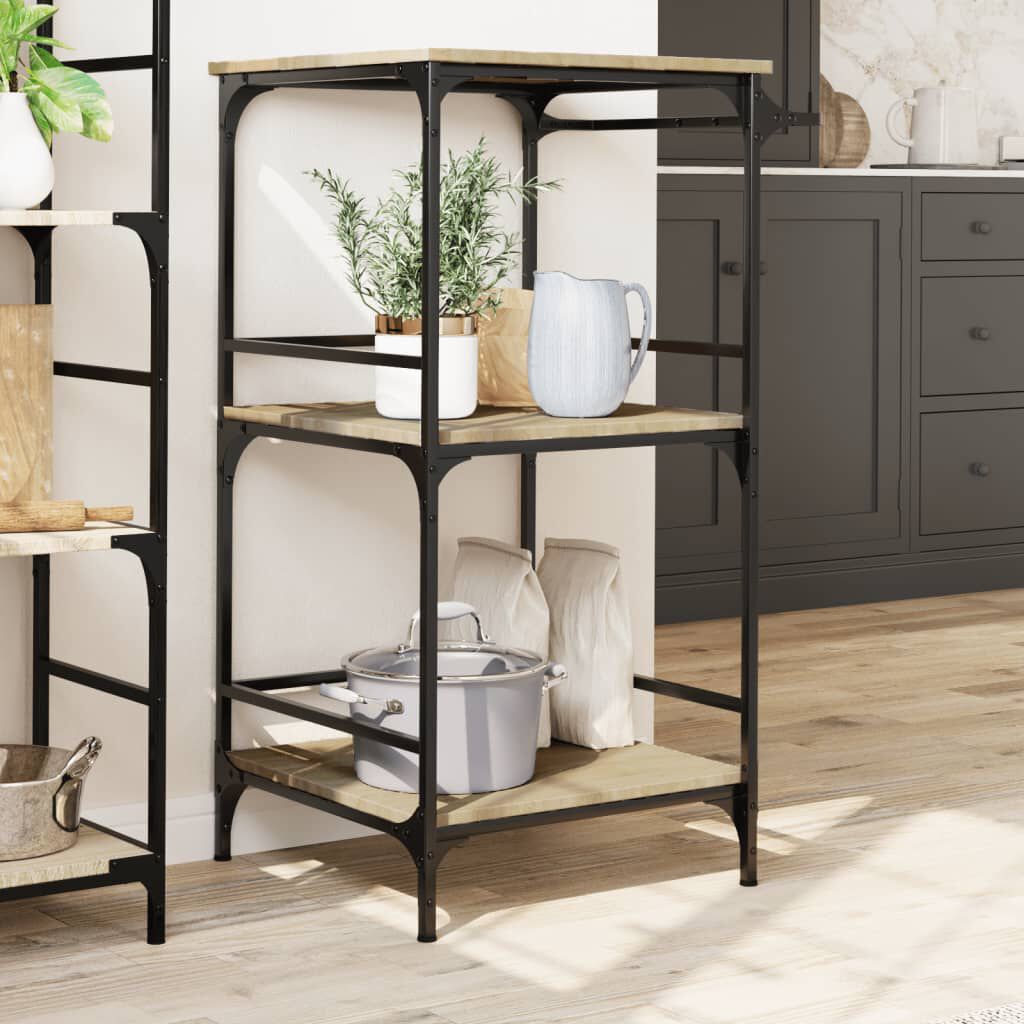 vidaXL Τρόλεϊ Κουζίνας Sonoma Δρυς 60,5x50x105 εκ. Επεξεργασμένο Ξύλο