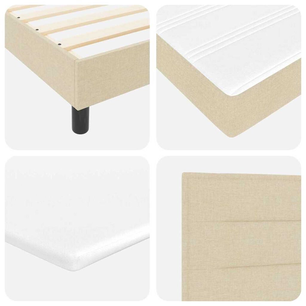 vidaXL Κρεβάτι με ελατήρια με στρώμα Κρεμ 120 x 190 cm ύφασμα