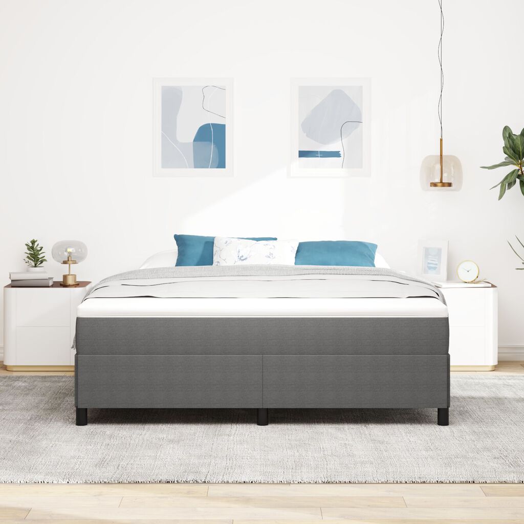 vidaXL Κρεβάτι Φωτεινό Γκρι 180x200 εκ. Από Υφασμάτινο Κονδύλι