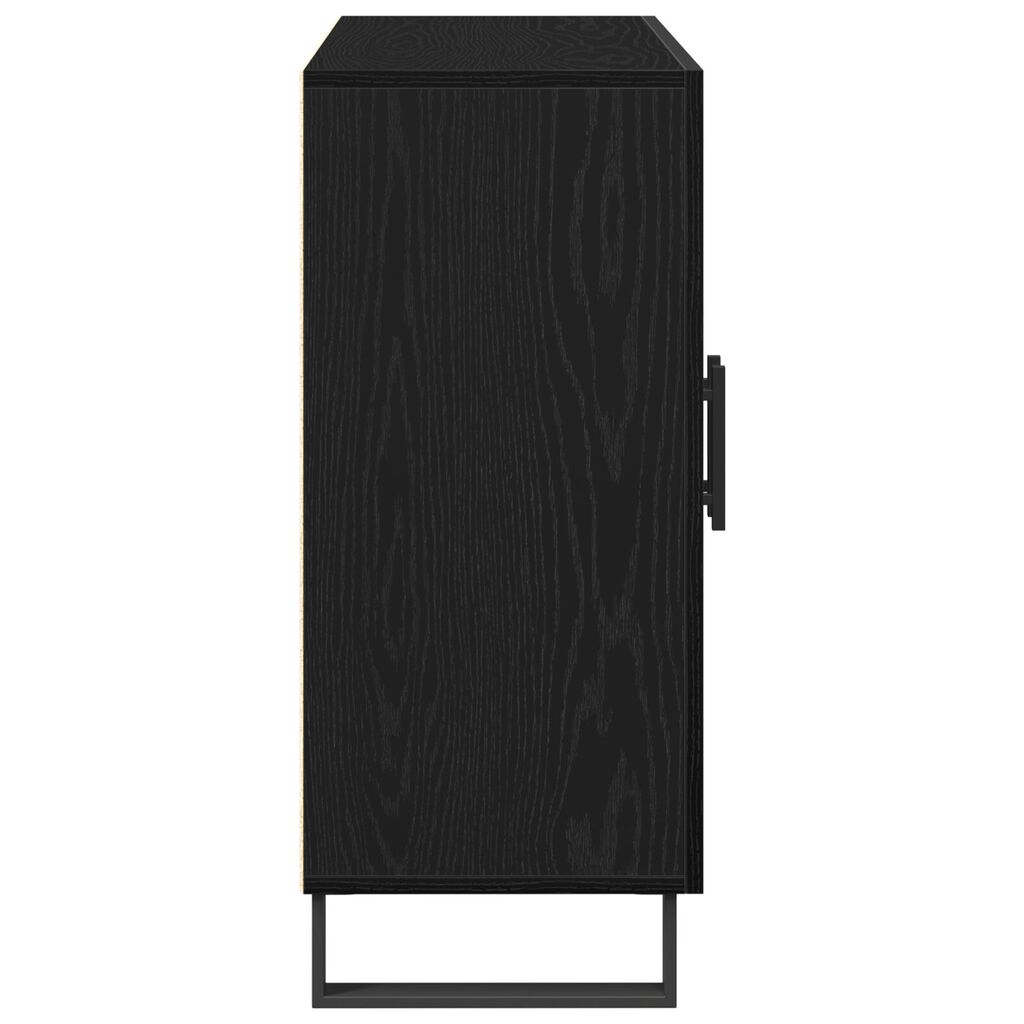 vidaXL Μπουφές με 3 Πόρτες Μαύρη Βελανιδιά 90x34x80 εκ Επεξεργασμένο Ξύλο