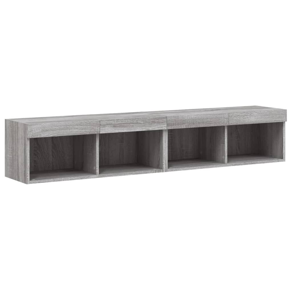 vidaXL Έπιπλα Τηλεόρασης με LED 2 τεμ. Γκρι Sonoma 80 x 30 x 30 εκ.