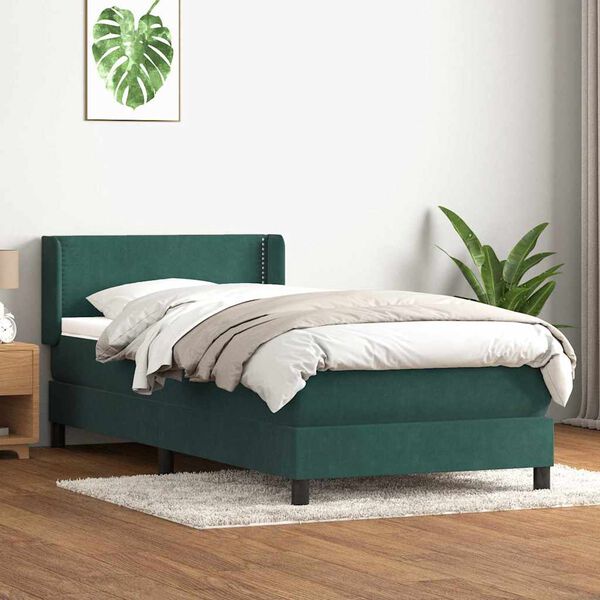vidaXL Box Spring &kappa;&rho;&epsilon;&beta;ά&tau;&iota; &mu;&epsilon; &sigma;&tau;&rho;ώ&mu;&alpha; &sigma;&kappa;&omicron;ύ&rho;&omicron; &pi;&rho;ά&sigma;&iota;&nu;&omicron; 90x220 cm Velvet