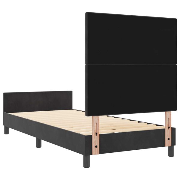 vidaXL Σκελετός Κρεβατιού με κεφαλάρι Μαύρο 100 x 200 cm Βελούδο