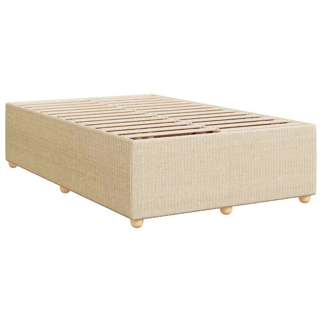 vidaXL Κρεβάτι Boxspring με Στρώμα Κρεμ 120x200 εκ. Υφασμάτινο