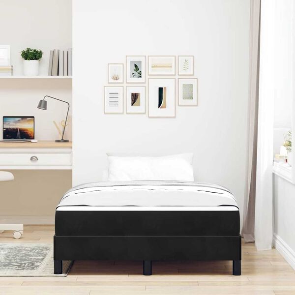 vidaXL Κρεβάτι box spring με στρώμα Μαύρο 120 x 200 cm Βελούδο