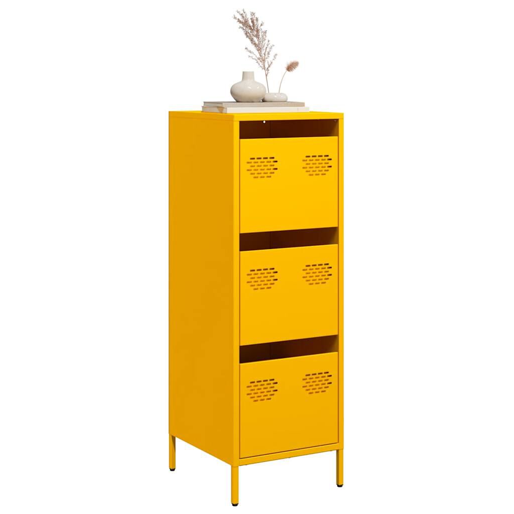 vidaXL Ντουλάπι Μουσταρδί 39x35x103,5 εκ. από Ατσάλι