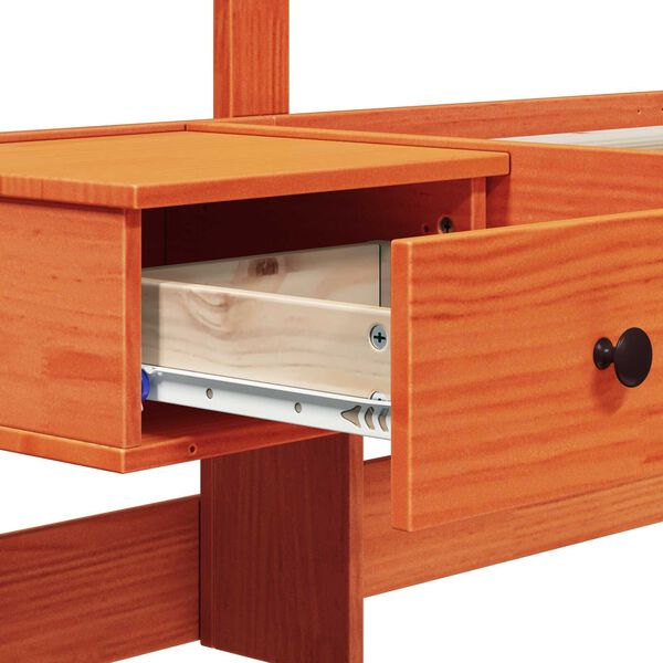 vidaXL Σκελετός Κρεβατιού Καφέ κεριού 75 x 190 cm Συμπαγές ξύλο πεύκου