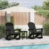 vidaXL Καρέκλες Ροκάντας Adirondack 2 pcs Μαύρο HDPE