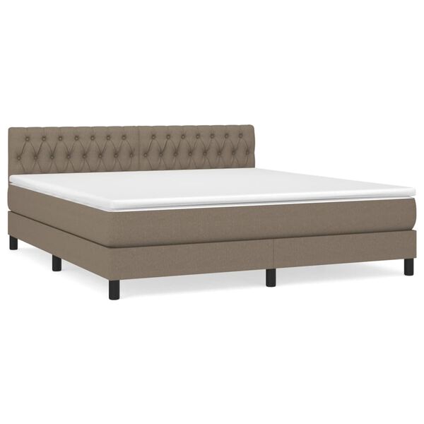 vidaXL &Kappa;&rho;&epsilon;&beta;ά&tau;&iota; Boxspring &mu;&epsilon; &Sigma;&tau;&rho;ώ&mu;&alpha; Taupe 180x200 &epsilon;&kappa;. &Upsilon;&phi;&alpha;&sigma;&mu;ά&tau;&iota;&nu;&omicron;
