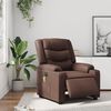 vidaXL Πολυθρόνα Μασάζ Ηλεκτρική Ανακλινόμενη Καφέ από Συνθετικό Δέρμα