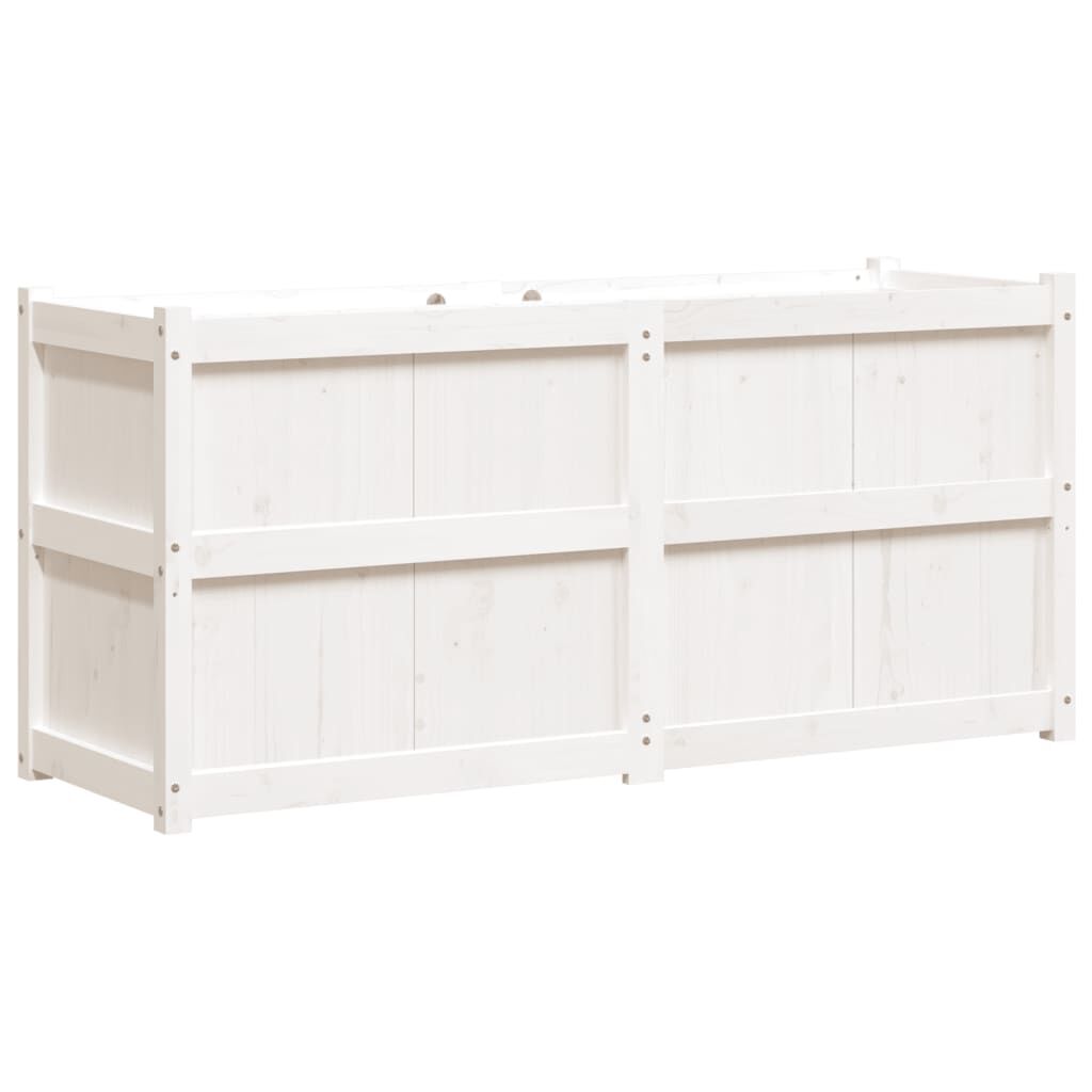 vidaXL Ζαρντινιέρα Λευκή 150 x 50 x 70 εκ. από Μασίφ Ξύλο Πεύκου
