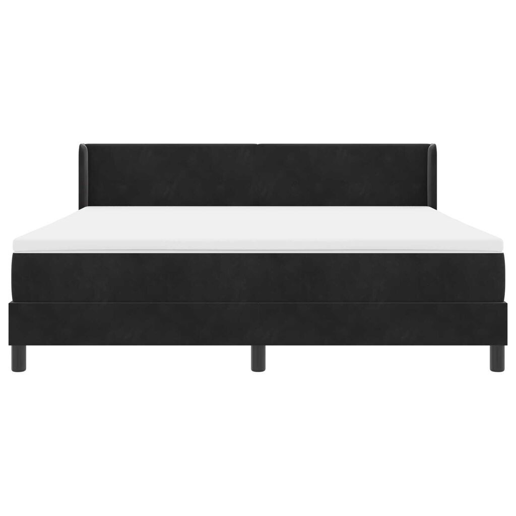 vidaXL Κρεβάτι Box Spring με Στρώμα Μαύρο 180x200 εκ. Βελούδινο