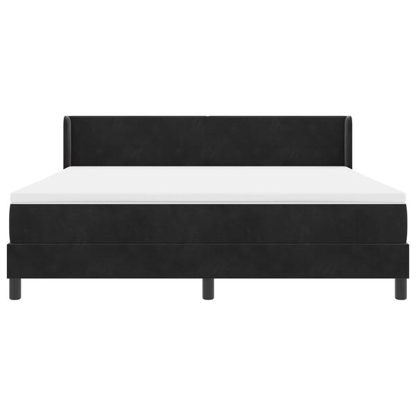 vidaXL Κρεβάτι Box Spring με Στρώμα Μαύρο 180x200 εκ. Βελούδινο
