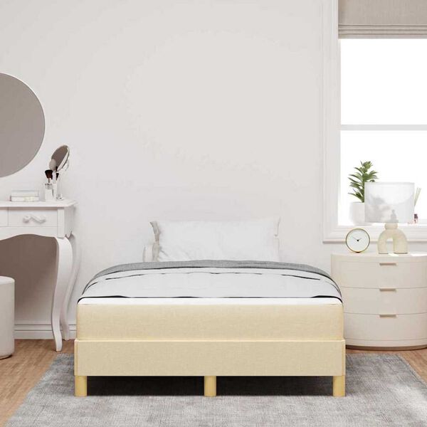 vidaXL Κρεβάτι με ελατήρια Κρέμα και Καφέ 120 x 200 cm
