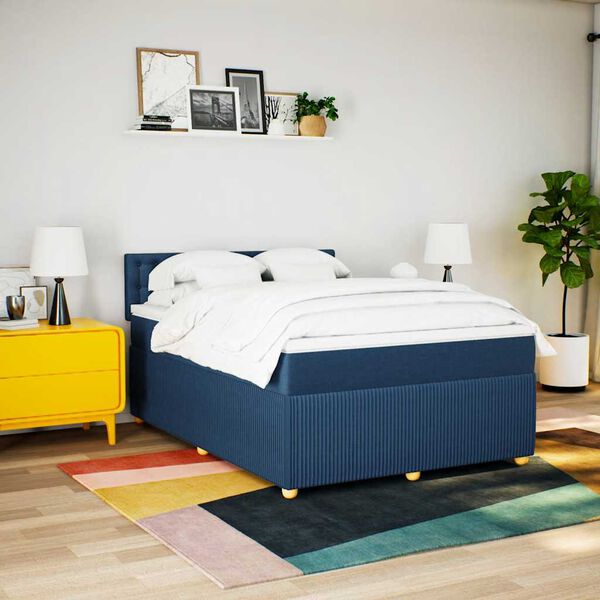 vidaXL &Kappa;&rho;&epsilon;&beta;ά&tau;&iota; Boxspring &mu;&epsilon; &Sigma;&tau;&rho;ώ&mu;&alpha; &Mu;&pi;&lambda;&epsilon; 140x190 &epsilon;&kappa;. &Upsilon;&phi;&alpha;&sigma;&mu;ά&tau;&iota;&nu;&omicron;